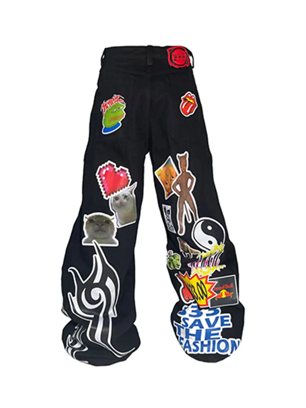 PCCVISION | Sticker Print Straight Leg Pants