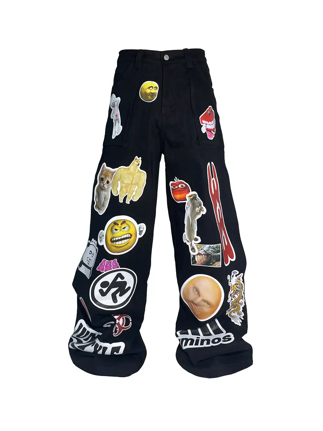 PCCVISION | Sticker Print Straight Leg Pants