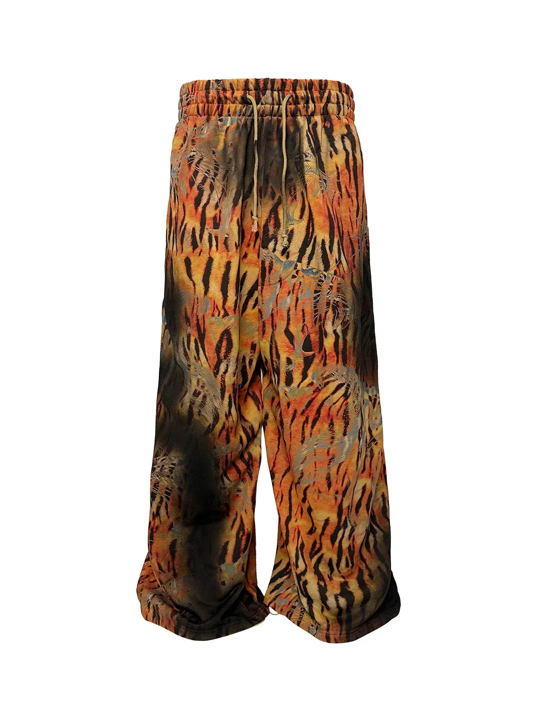 PCCVISION | Tiger Stripe Print Dirty Sweatpants