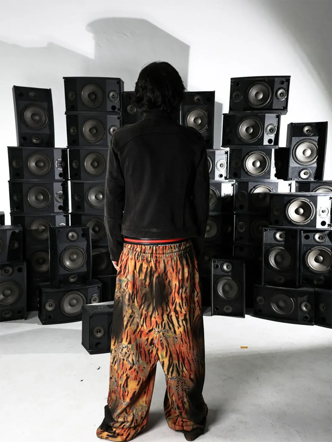 PCCVISION | Tiger Stripe Print Dirty Sweatpants