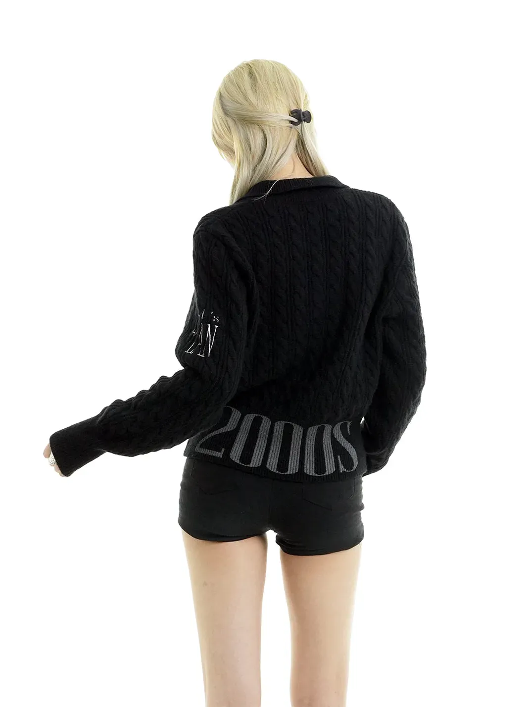 Gods plan | 2000S Slogan V-neck Knitted Sweater