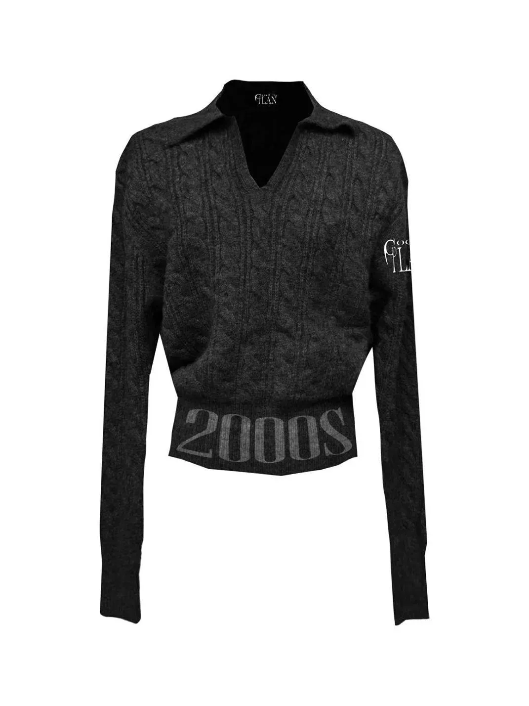 Gods plan | 2000S Slogan V-neck Knitted Sweater