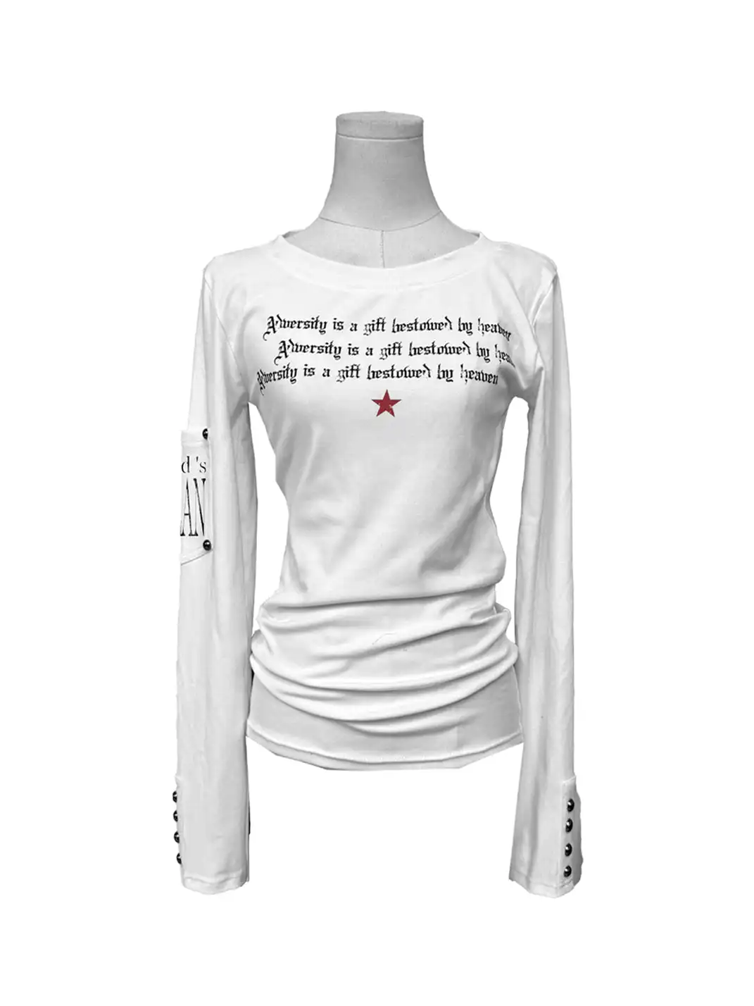 Gods plan | Slogan Rivet Long Sleeve Top