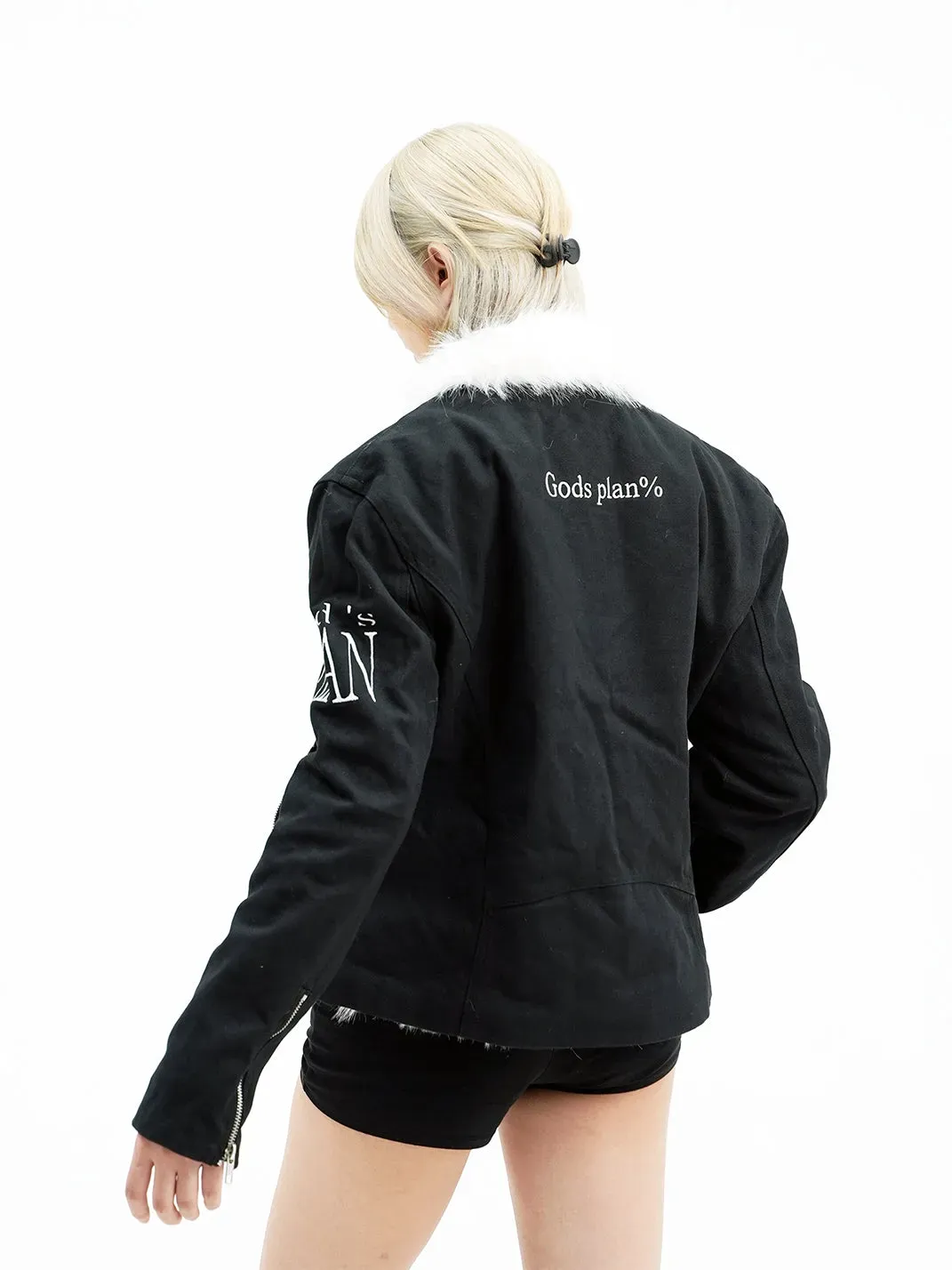 Gods plan | Heavy-Duty Asymmetrical Placket Zipper Fur Coat