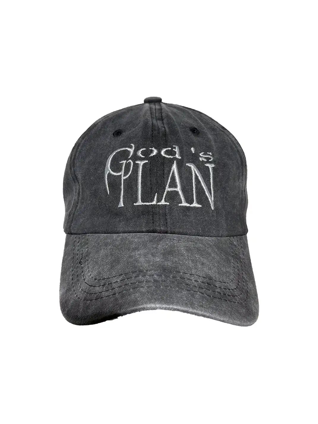 Gods plan | Distressed Denim Peaked Cap