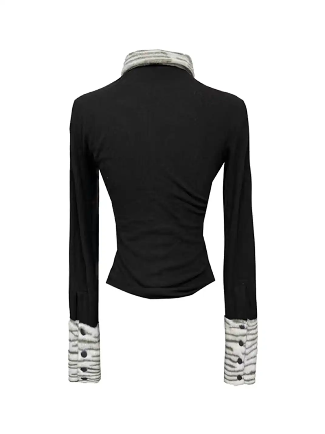 Gods plan | Gods Plan Zebra Print Patchwork Long Sleeve Shirt