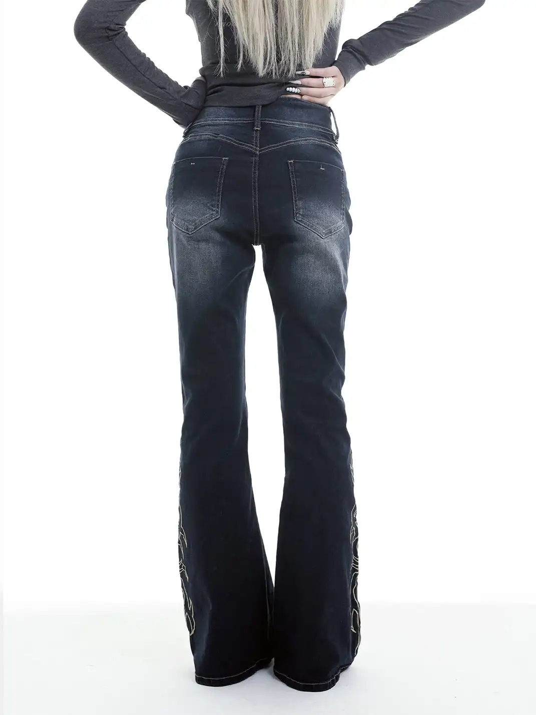 Gods plan | Vintage Washed Totem Print Jeans
