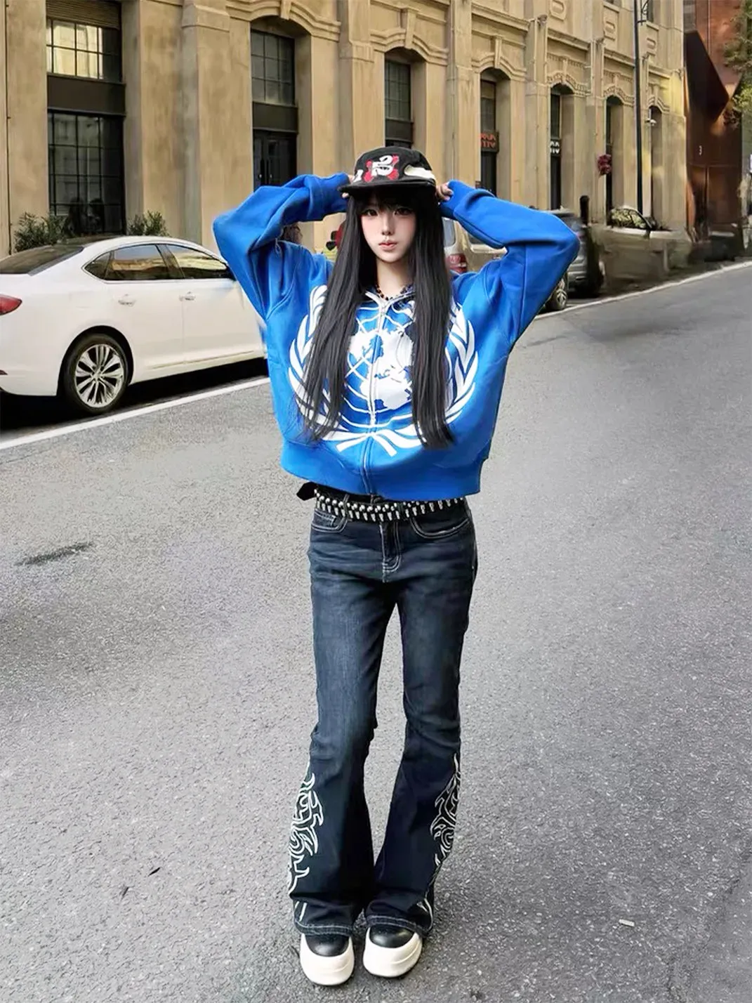 Gods plan | Vintage Washed Totem Print Jeans
