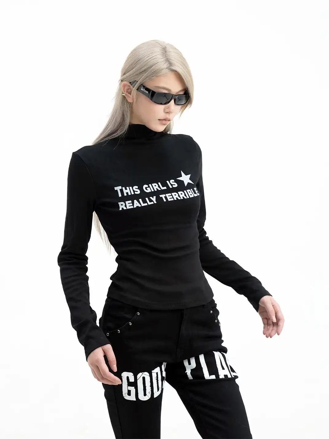 Gods plan | High Neck Basic Slim Fit Long Sleeve Top