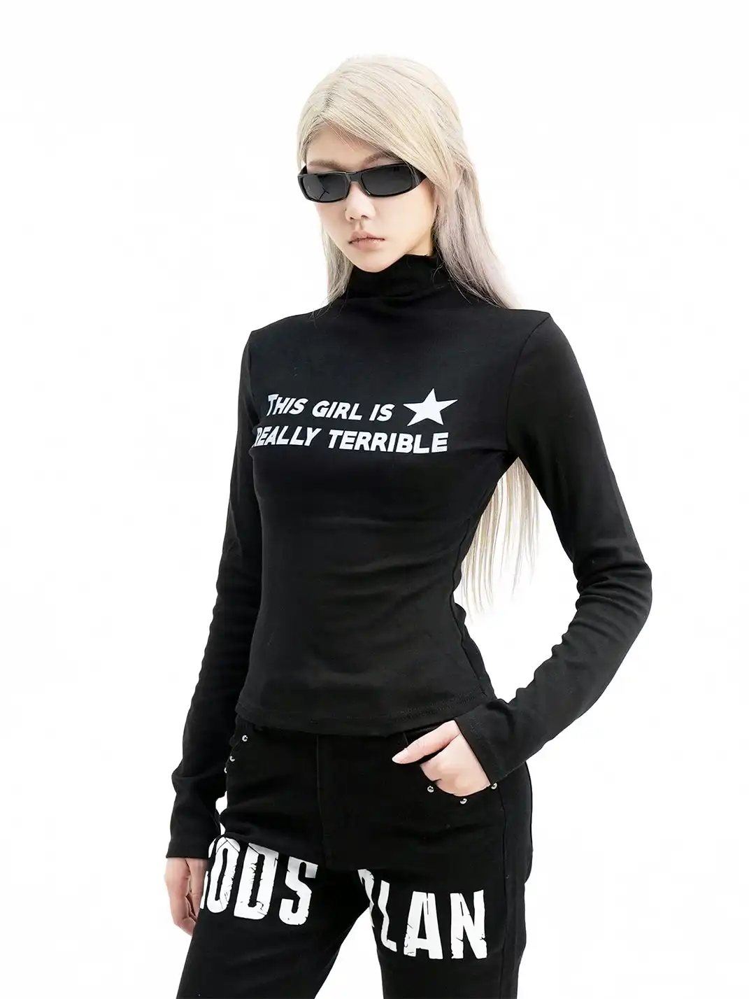 Gods plan | High Neck Basic Slim Fit Long Sleeve Top