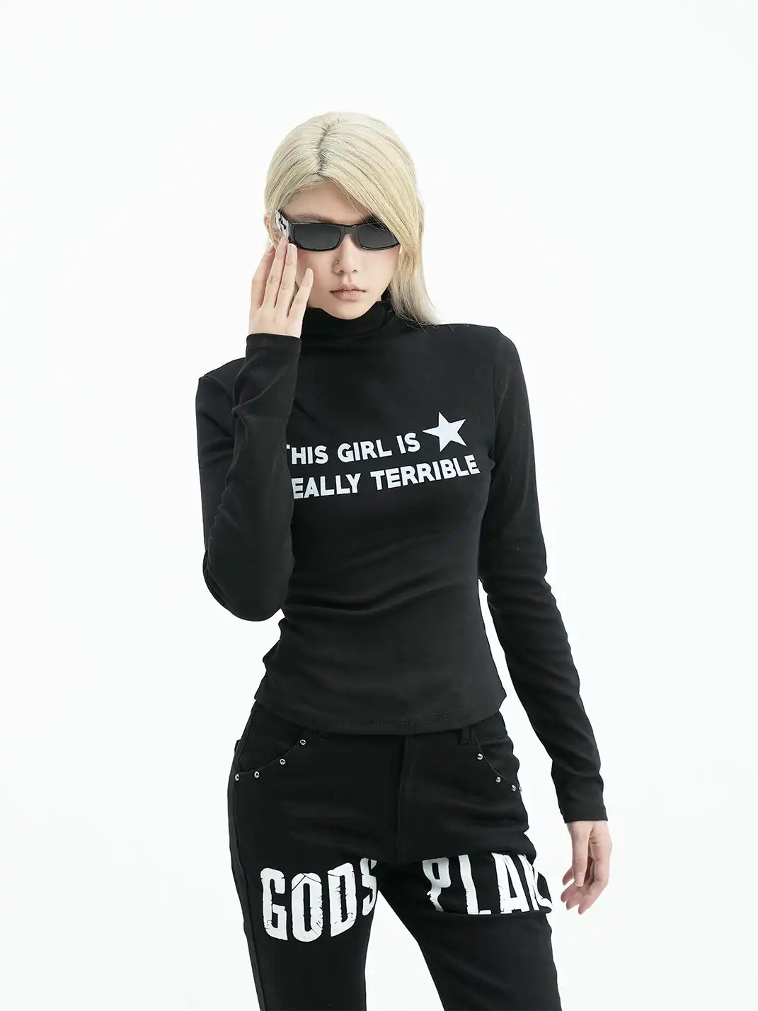 Gods plan | High Neck Basic Slim Fit Long Sleeve Top