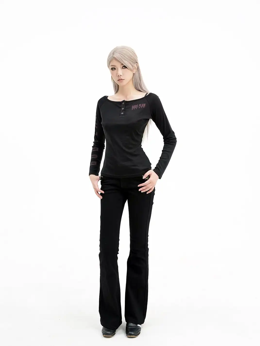 Gods plan | Shoulder Fit Henley Neck Base Layer Top