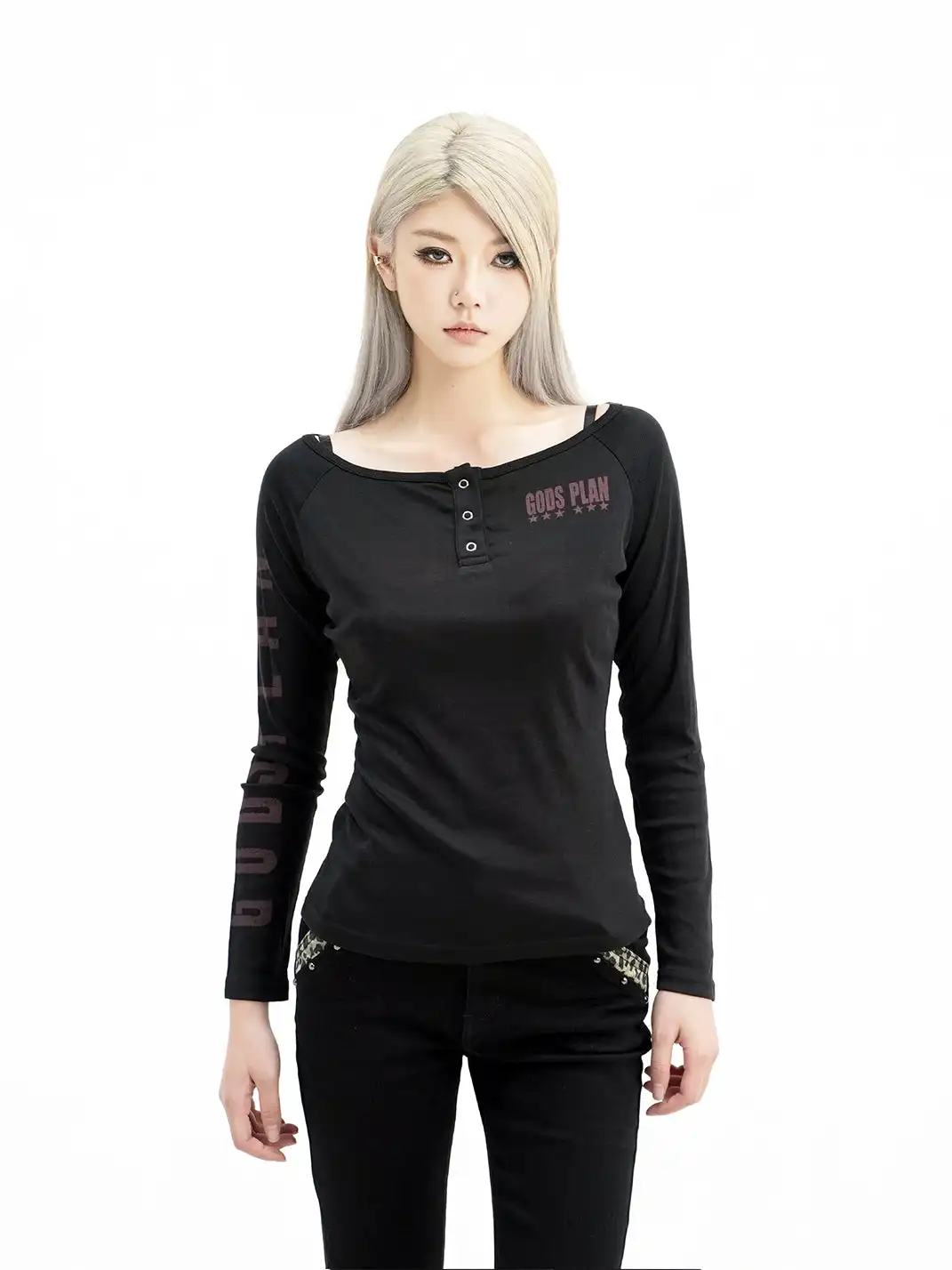 Gods plan | Shoulder Fit Henley Neck Base Layer Top