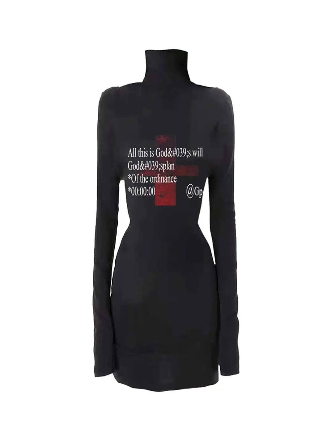 Gods plan | Cross Stand Collar Hip-hugging Dress
