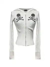 Gods plan | Skull Pattern Chunky Knit Sweater