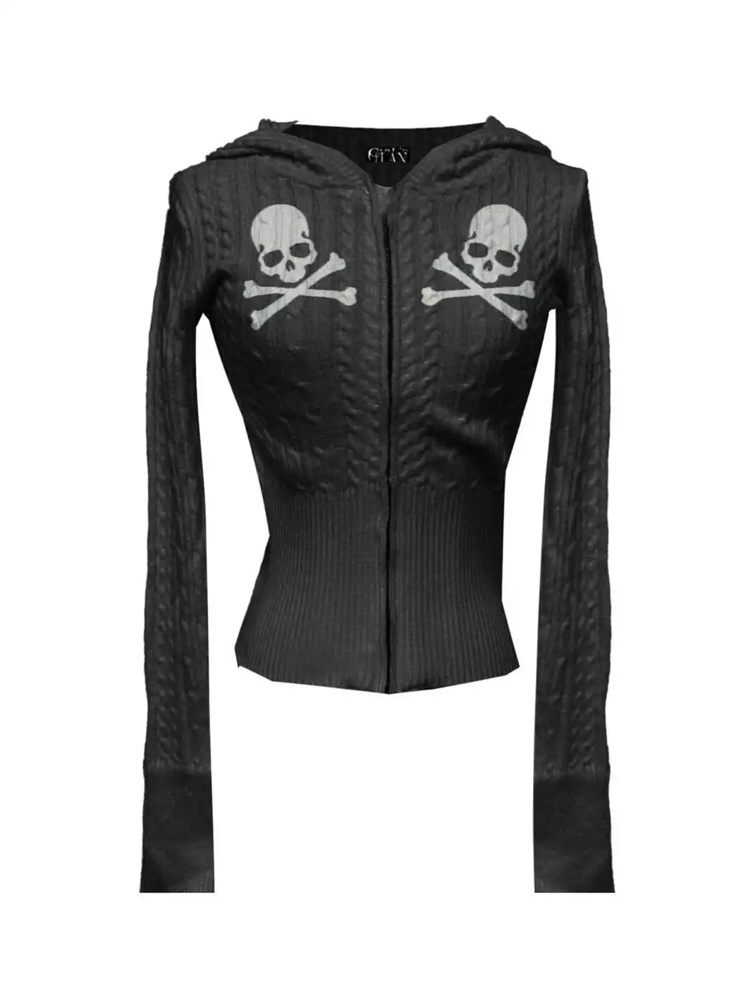 Gods plan | Skull Pattern Chunky Knit Sweater