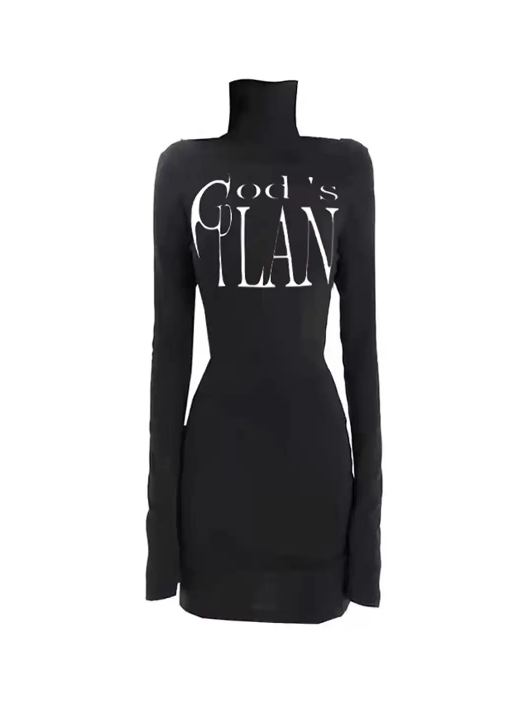 Gods plan | Gods Plan Stand Collar Hip-hugging Dress