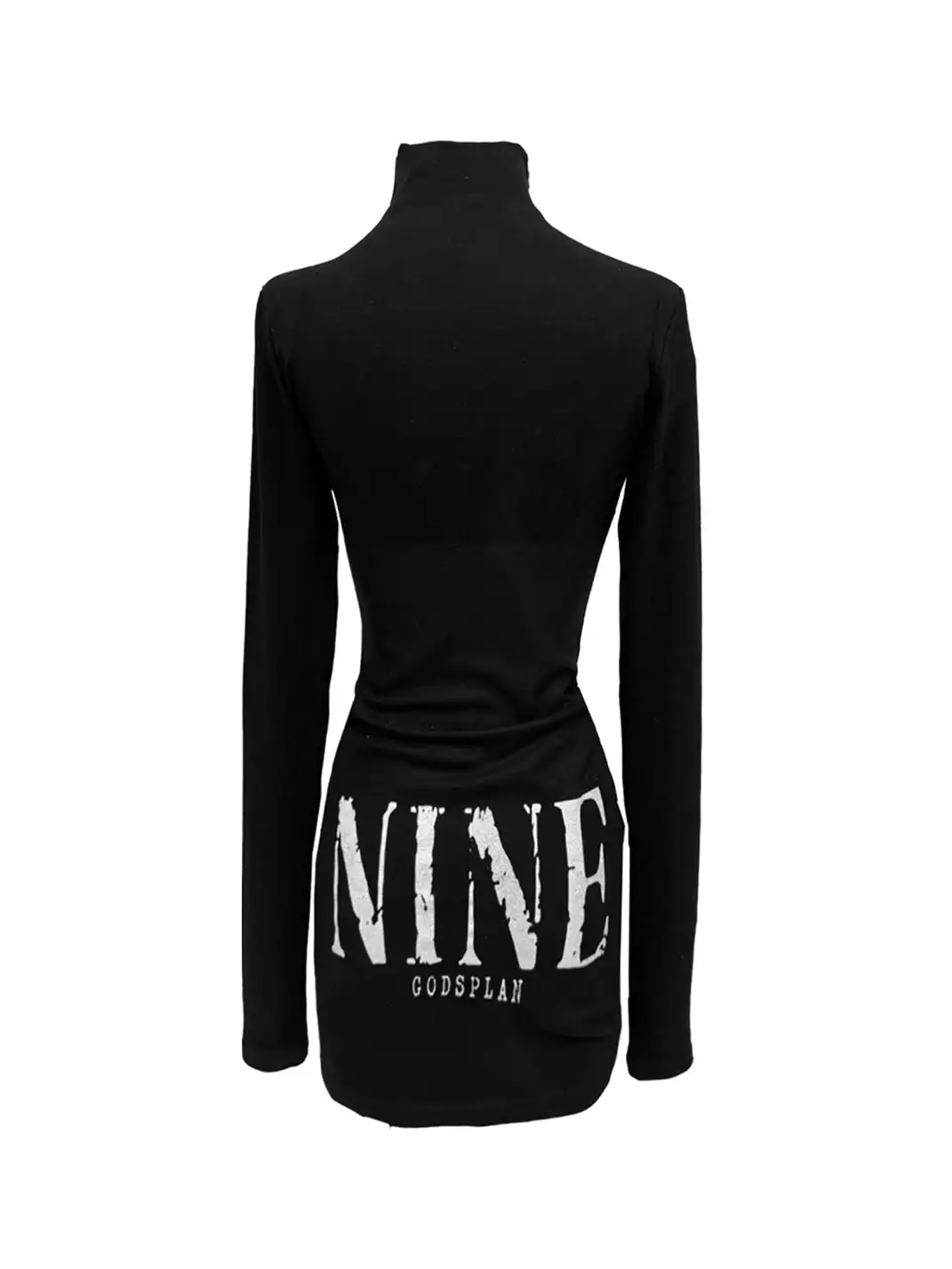 Gods plan | Stand Collar Faux Tube Top Bodycon Dress