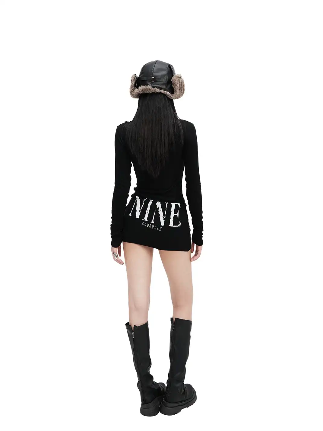 Gods plan | Stand Collar Faux Tube Top Bodycon Dress