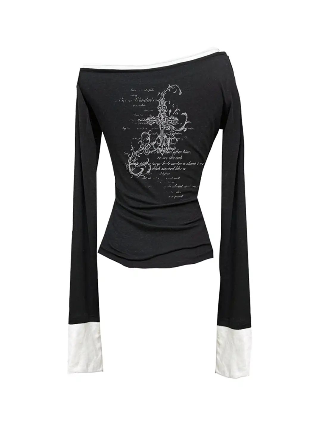 Gods plan | Asymmetrical Collar Color Block Base Layer Top