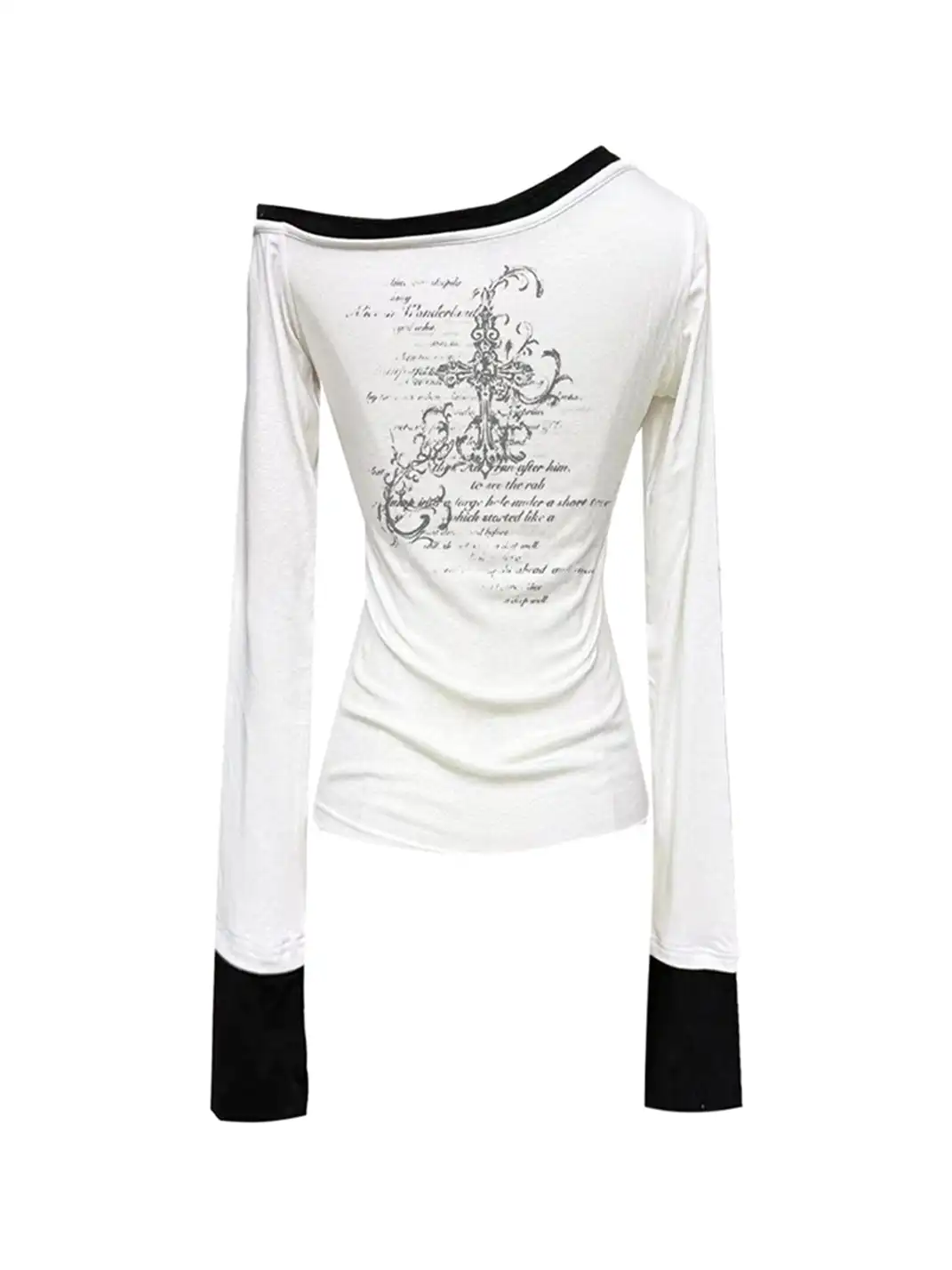 Gods plan | Asymmetrical Collar Color Block Base Layer Top