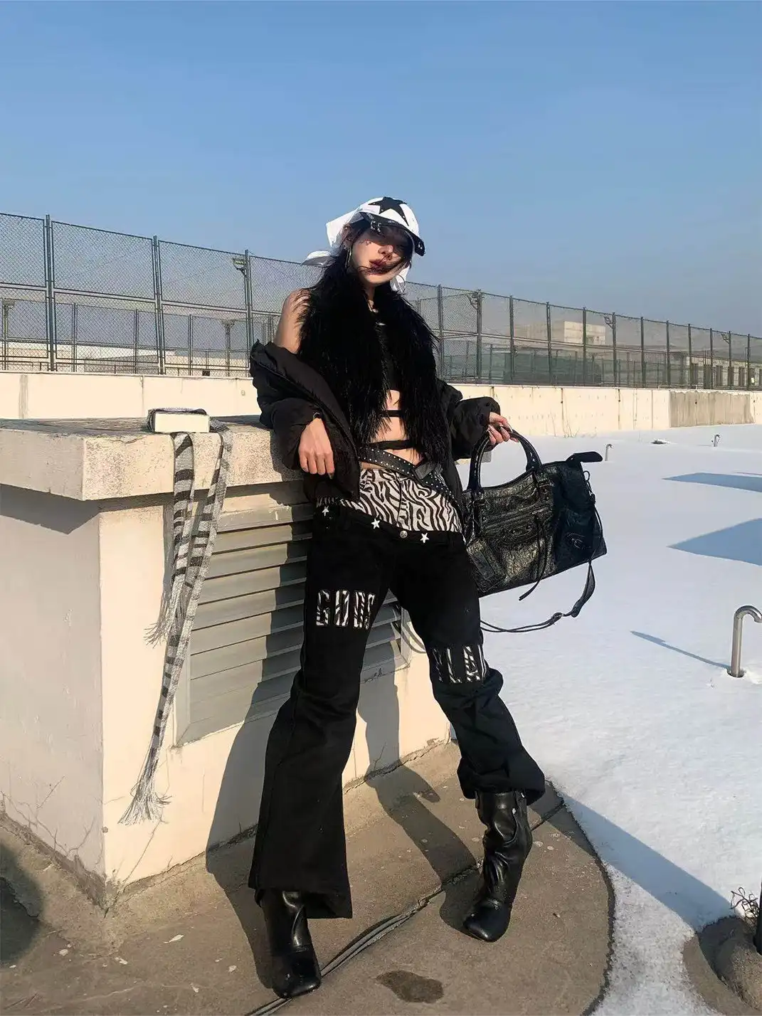 Gods plan | Zebra Print Patchwork Jeans