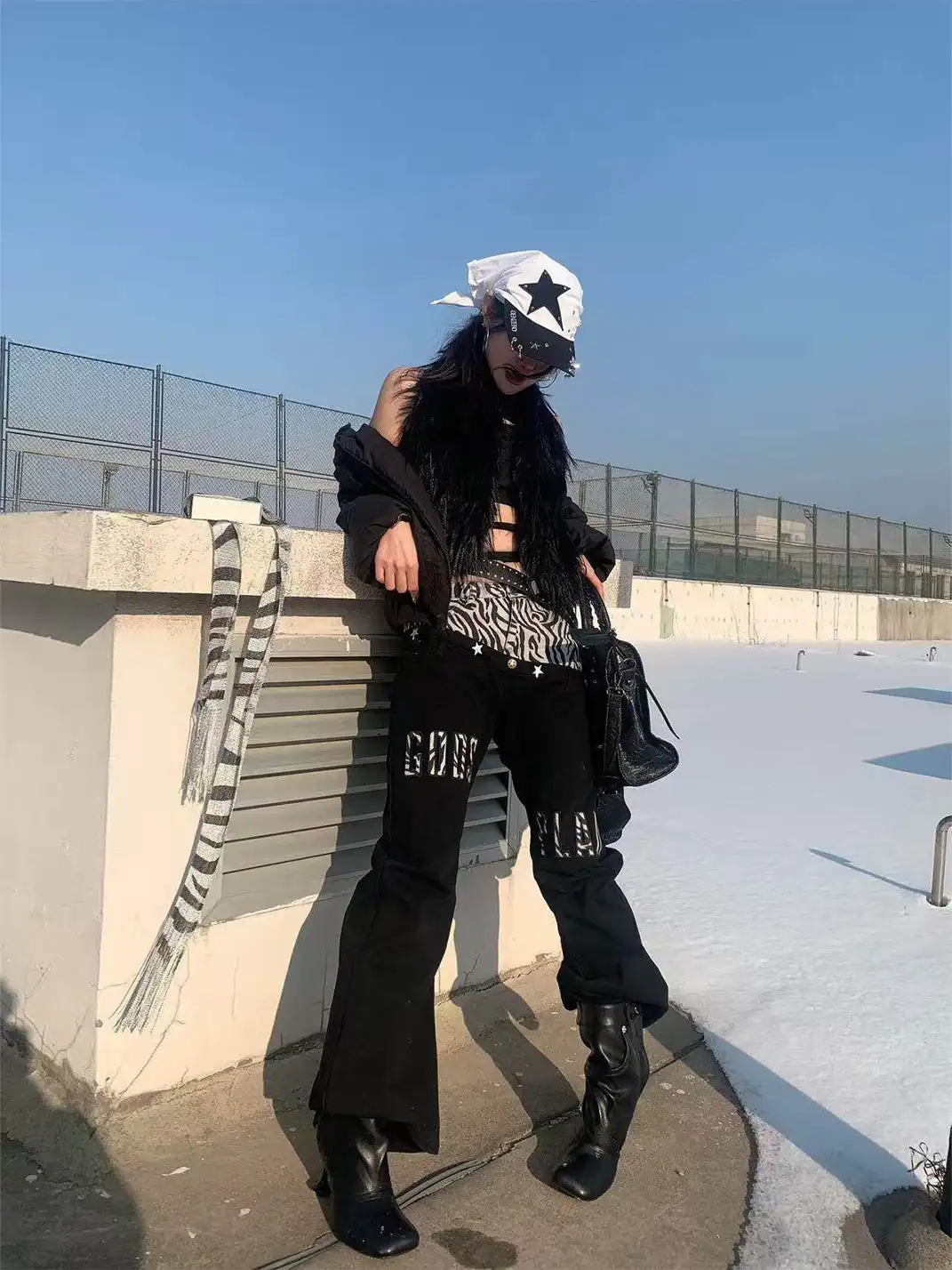 Gods plan | Zebra Print Patchwork Jeans