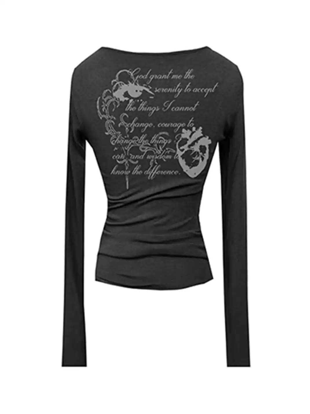 Gods plan | Original Gothic V-neck Long Sleeve Top