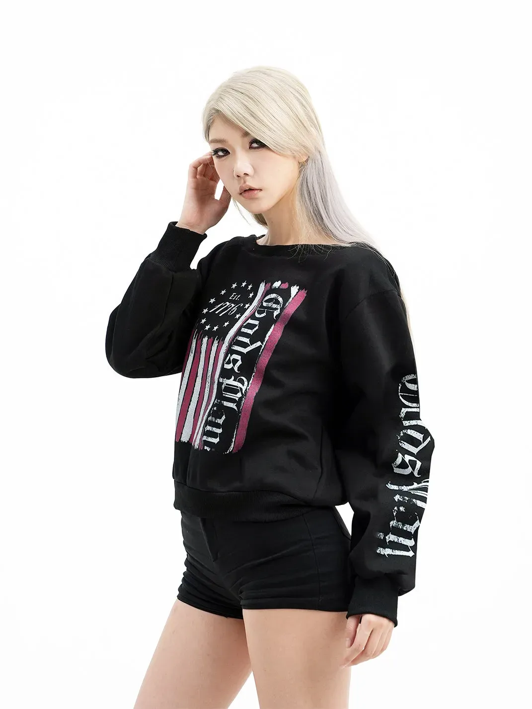 Gods plan | Asymmetrical Shoulder Printed Long Sleeve T-shirt