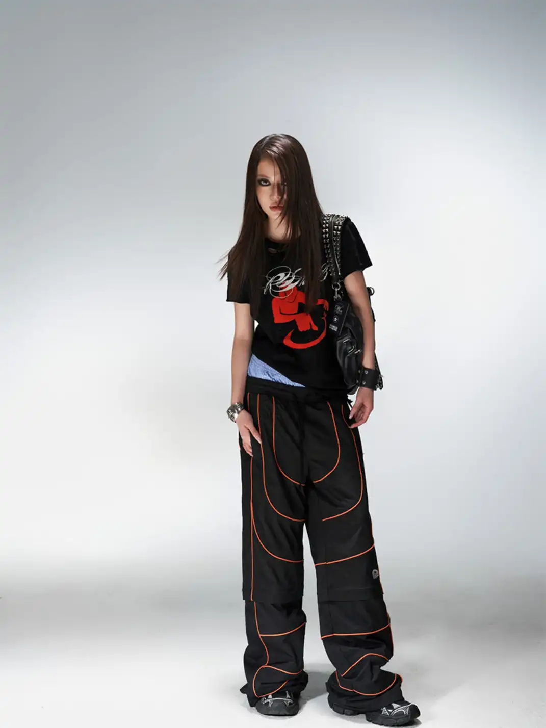 PCCVISION | Color Block Patchwork Embroidered Sports Pants