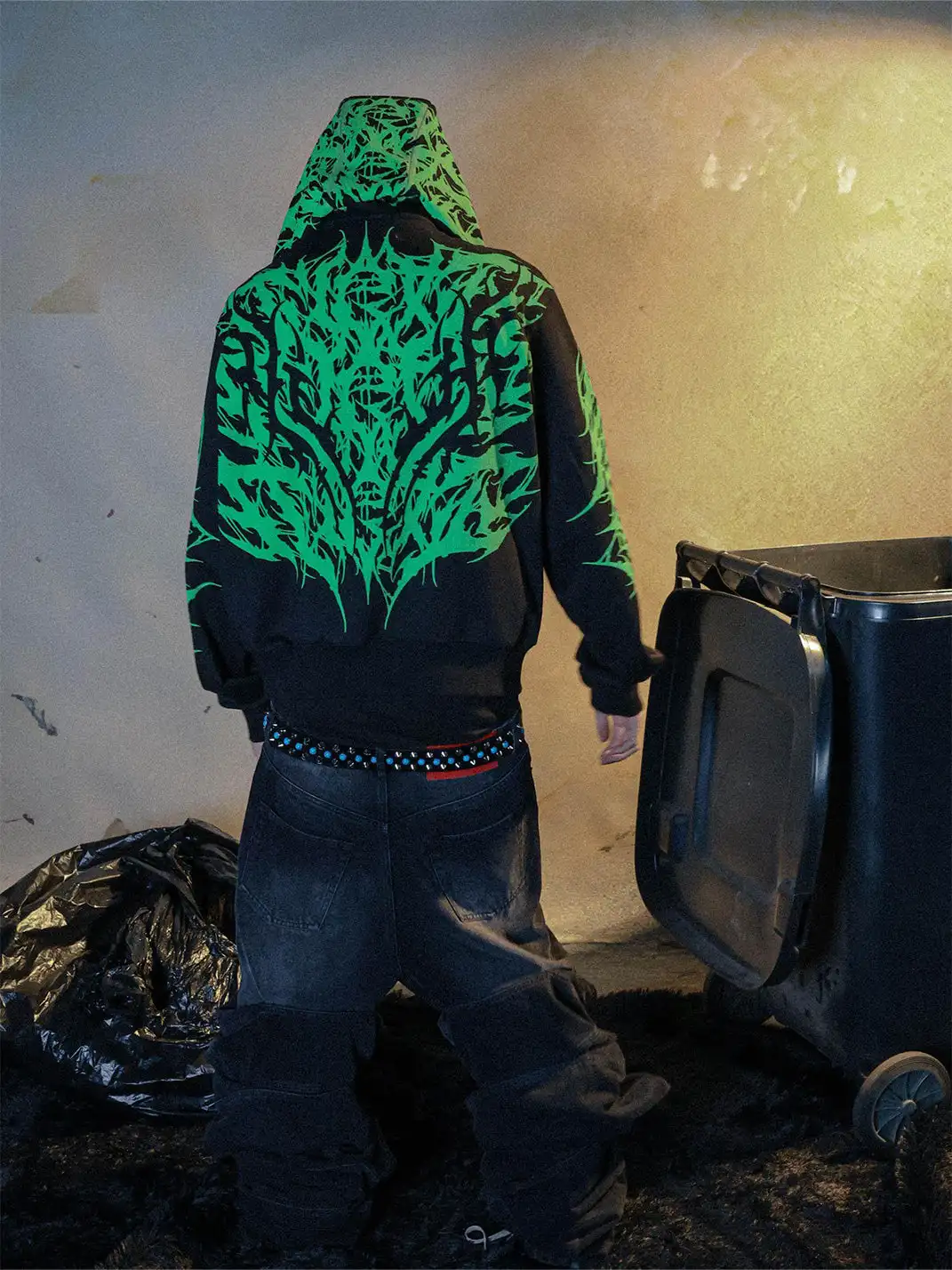 PCCVISION | Allover Green Printed Hoodie