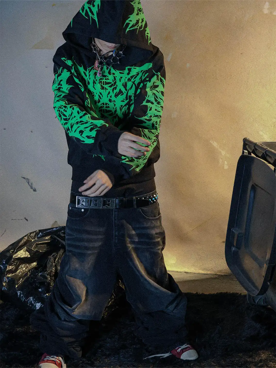 PCCVISION | Allover Green Printed Hoodie