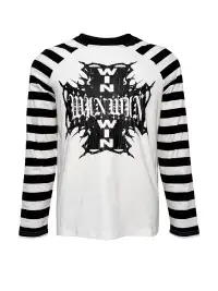 PCCVISION | Striped Raglan Printed Long Sleeve T-shirt