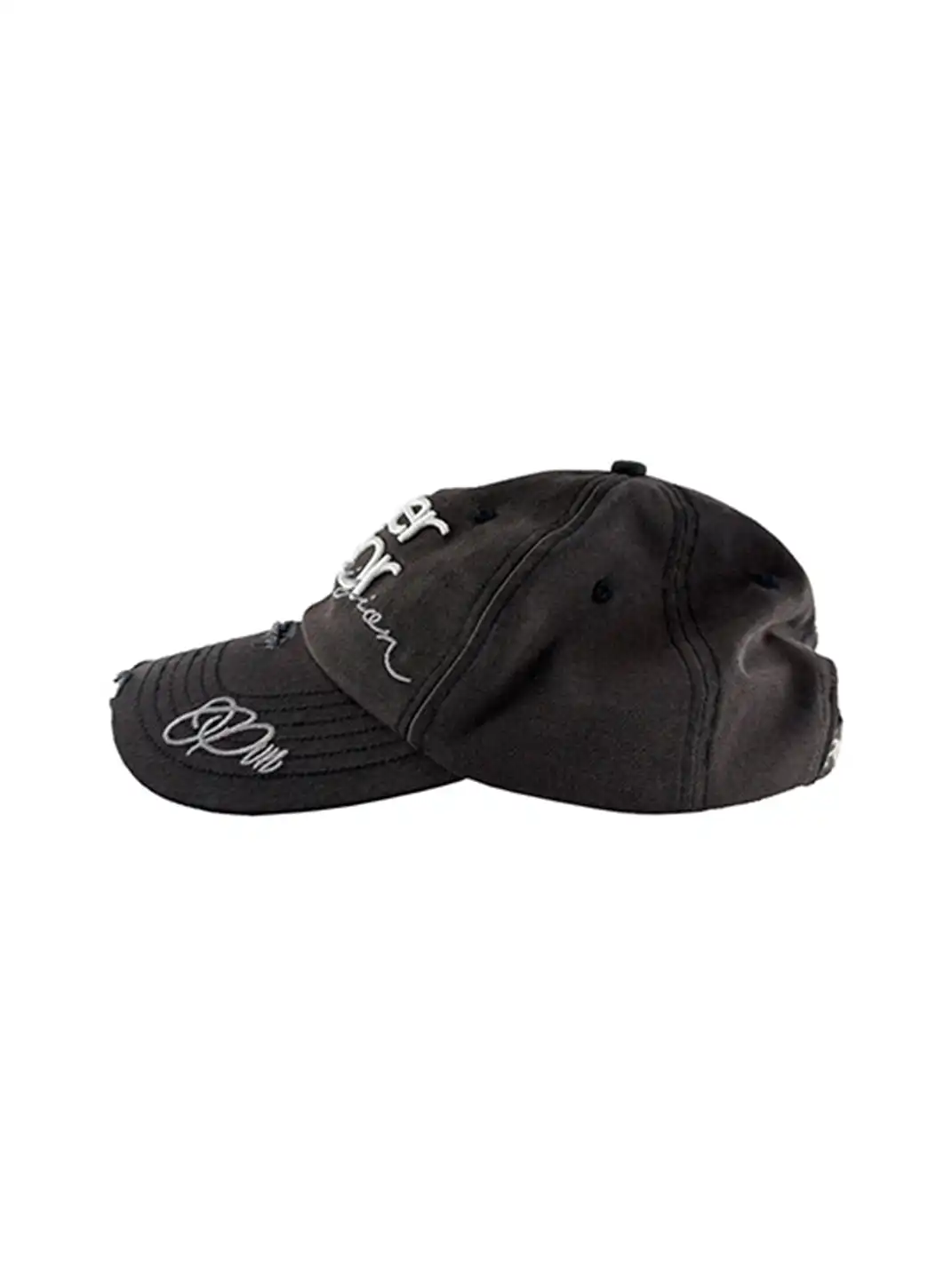 PCCVISION | Vintage Distressed Embroidered Curved Brim Cap