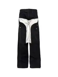 PCCVISION | Motorcycle Washed Patchwork Straight Leg Jeans