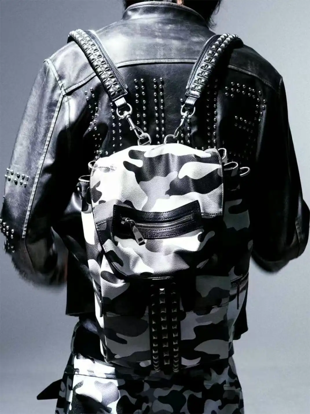 PCCVISION | Rivet Zipper Camouflage Backpack