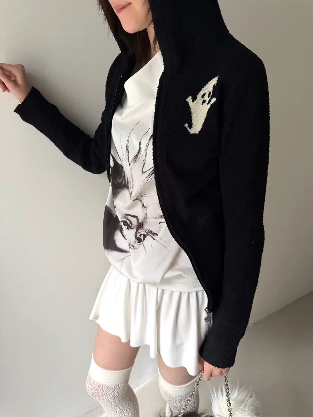 nodress | Devil Print Hooded Cardigan