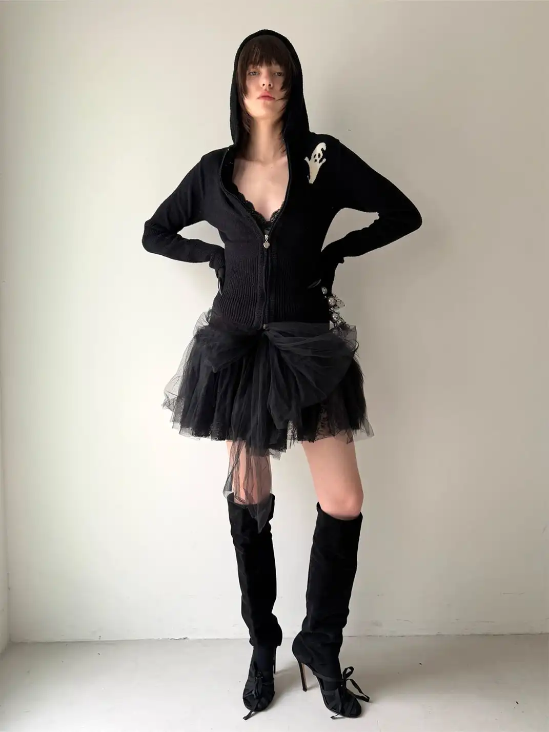 nodress | Devil Print Hooded Cardigan