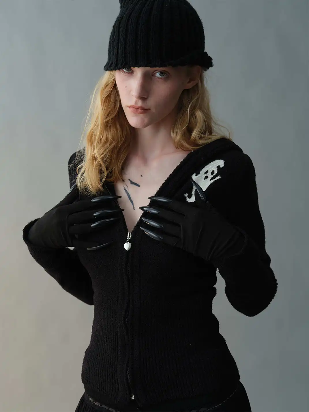 nodress | Devil Print Hooded Cardigan