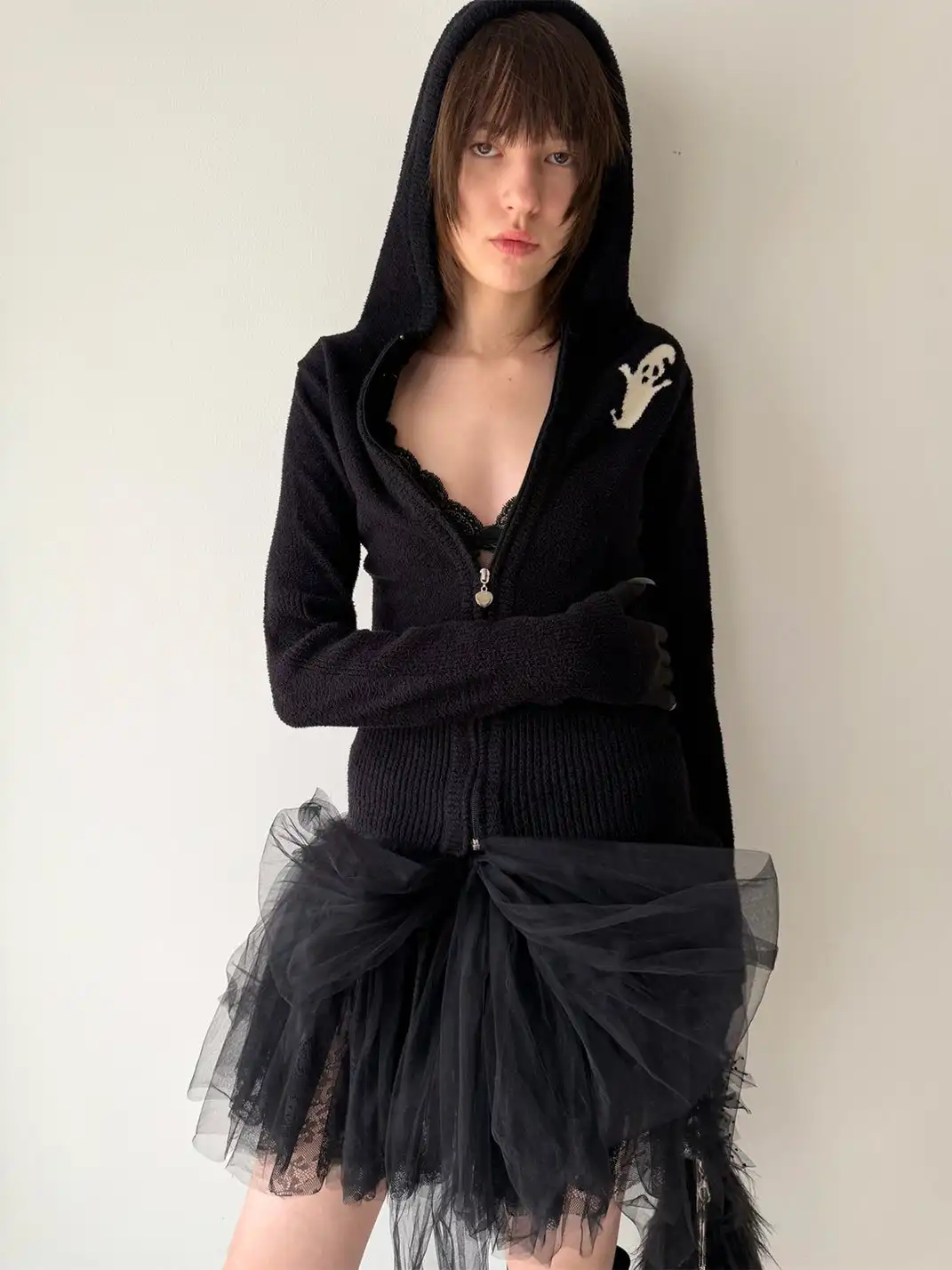 nodress | Devil Print Hooded Cardigan