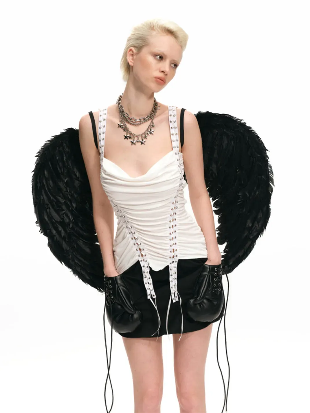 nodress | Leather Boxing Glove Pocket Mini Skirt