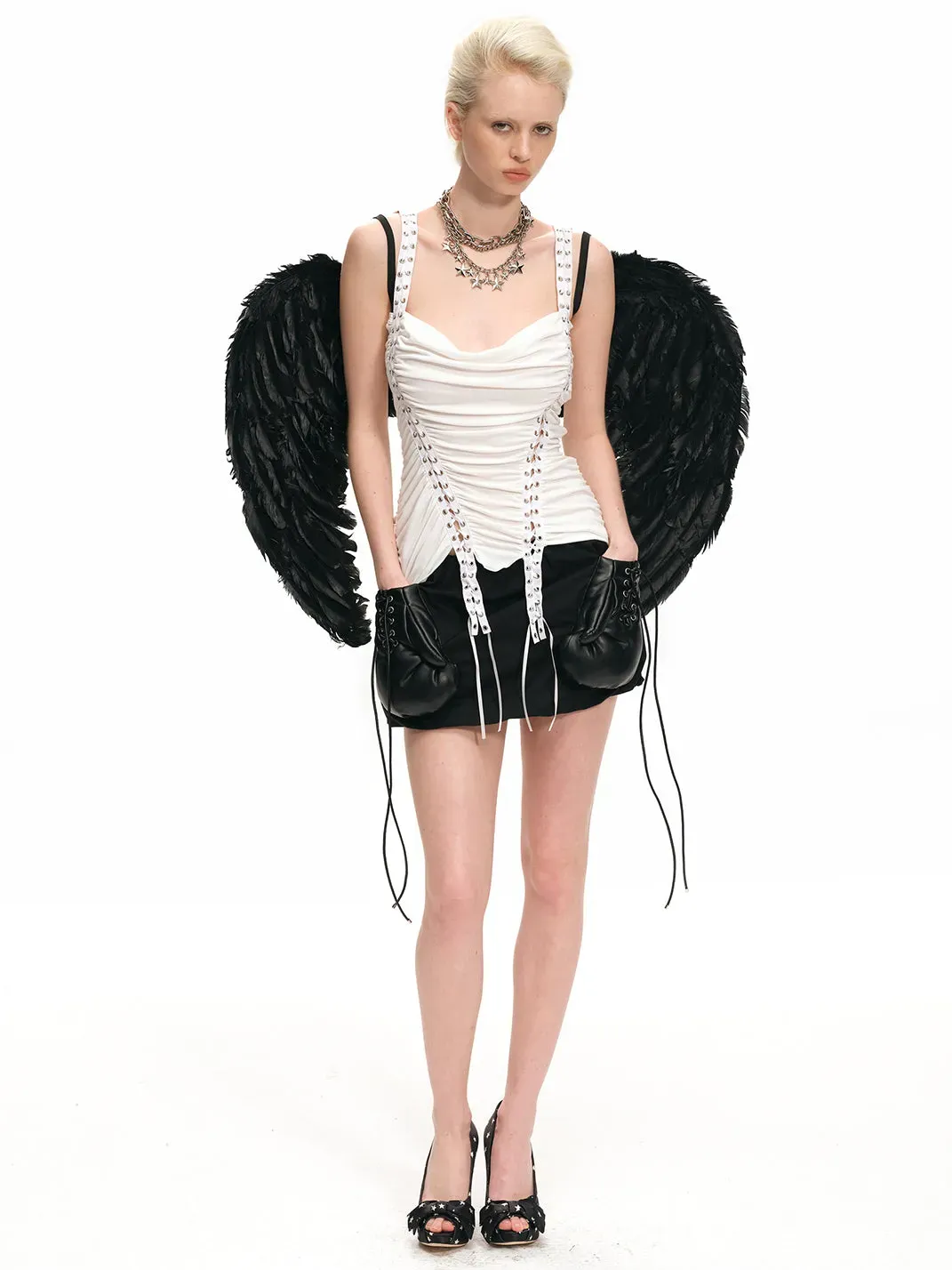 nodress | Leather Boxing Glove Pocket Mini Skirt