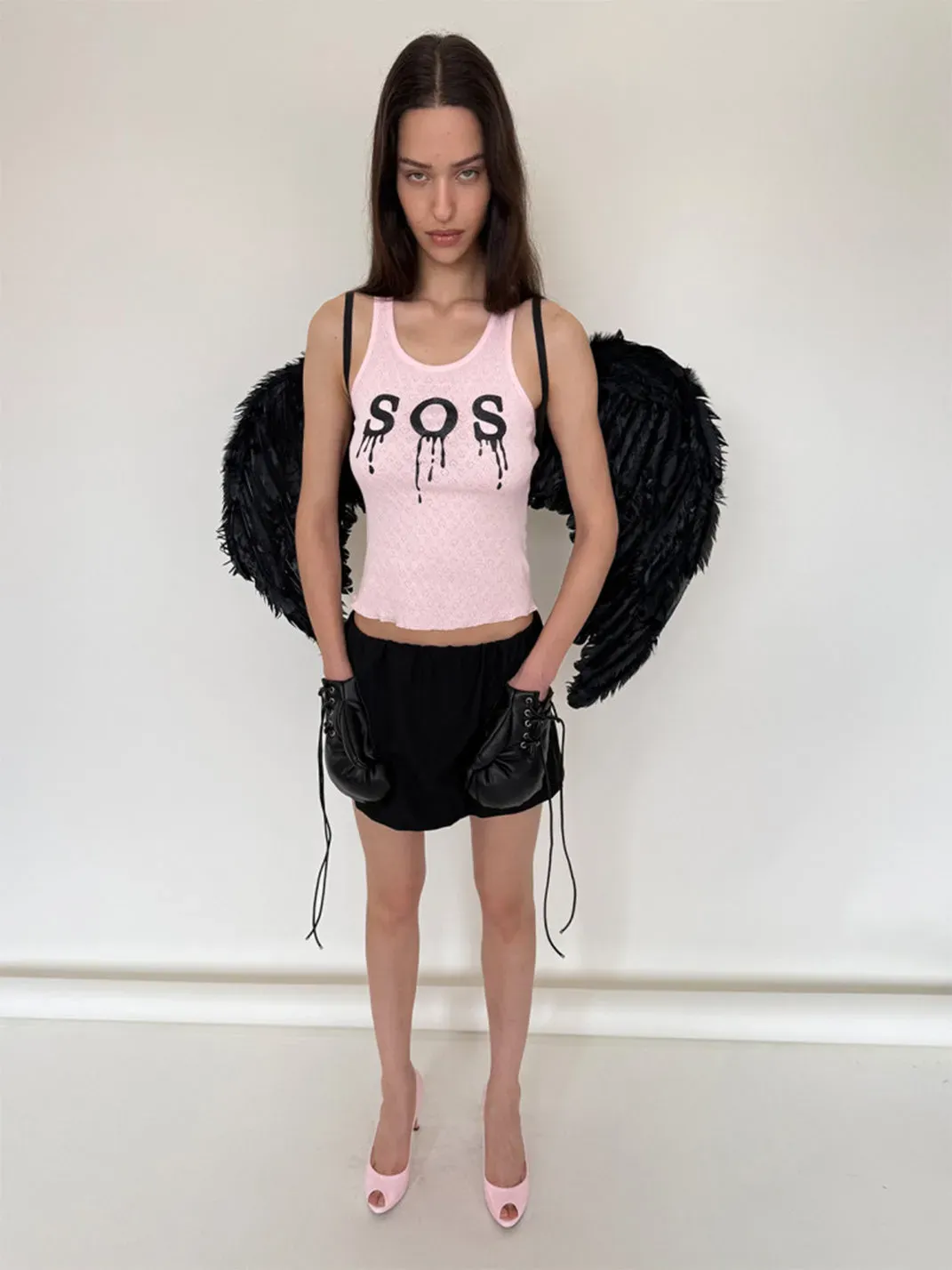 nodress | Leather Boxing Glove Pocket Mini Skirt