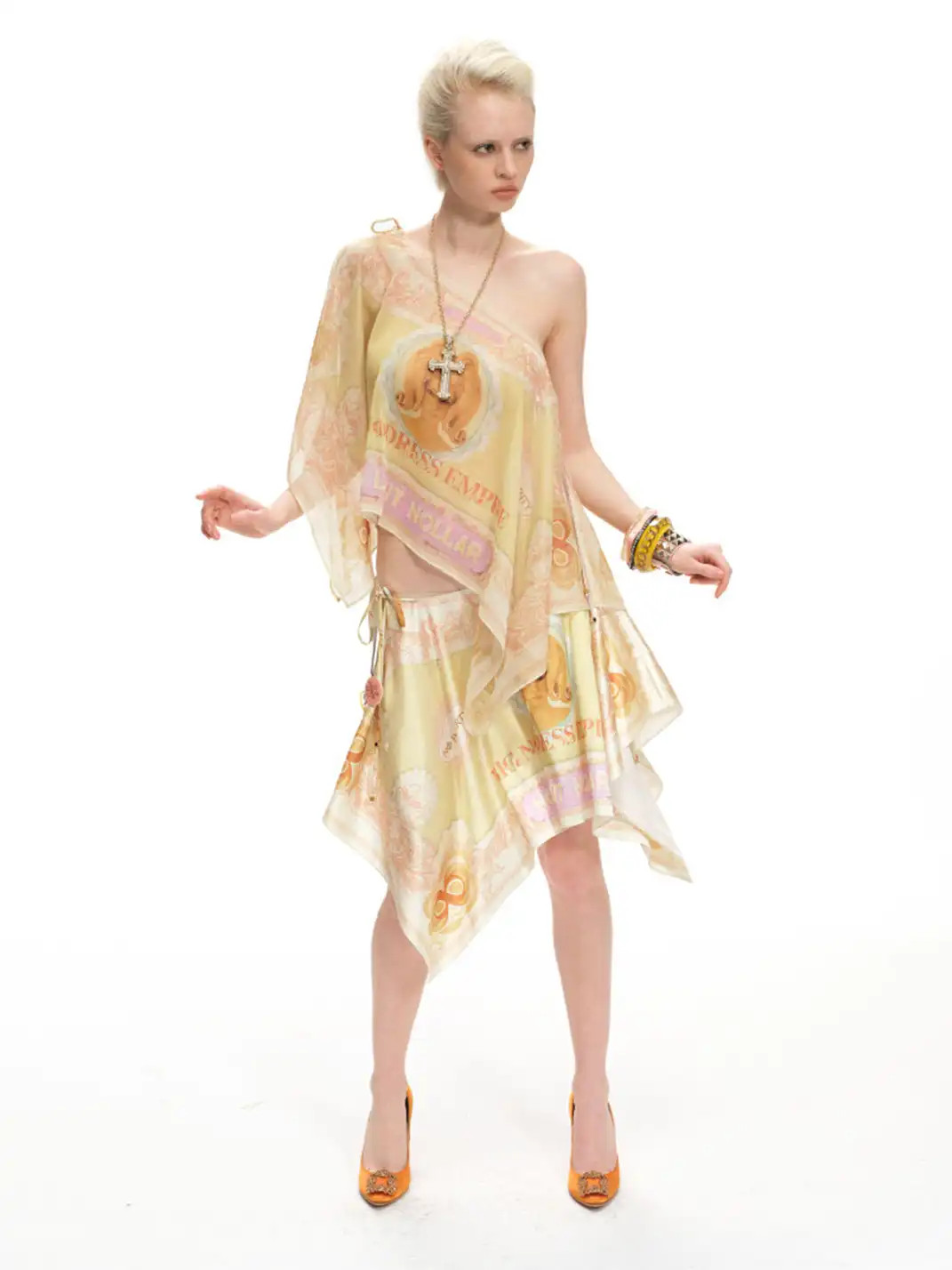 nodress | Banknote Print Satin Skirt