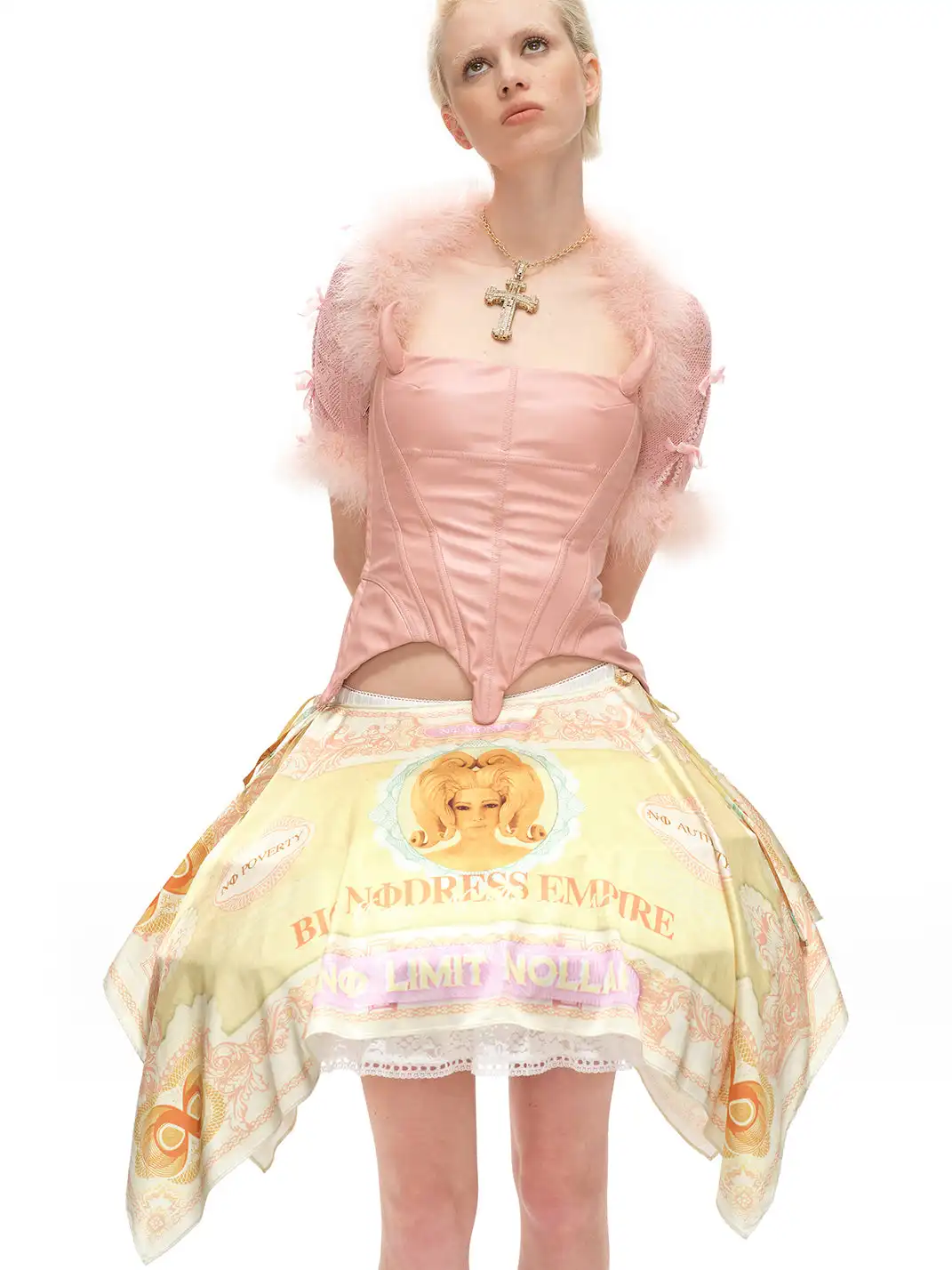 nodress | Banknote Print Satin Skirt