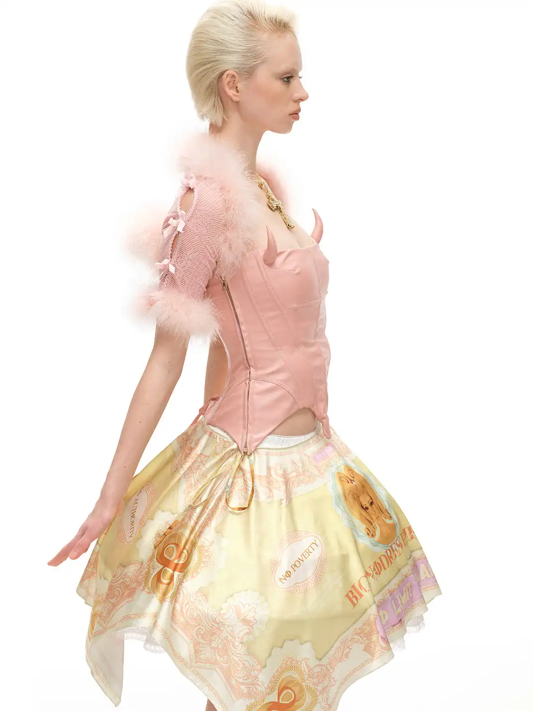 nodress | Banknote Print Satin Skirt