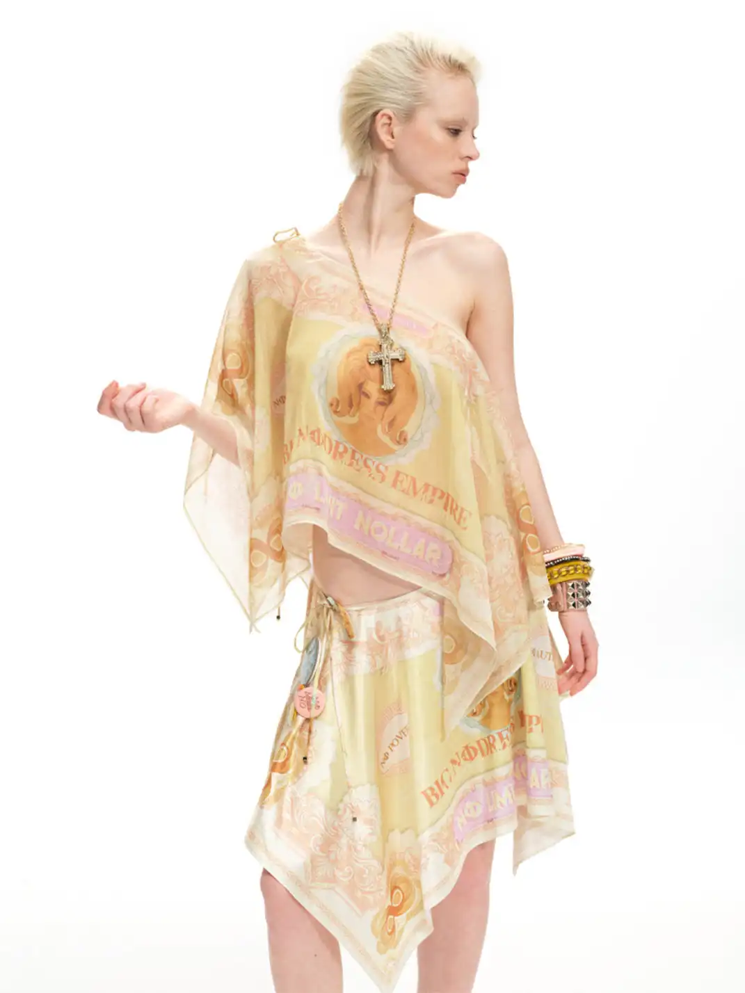 nodress | Banknote Print Satin Skirt