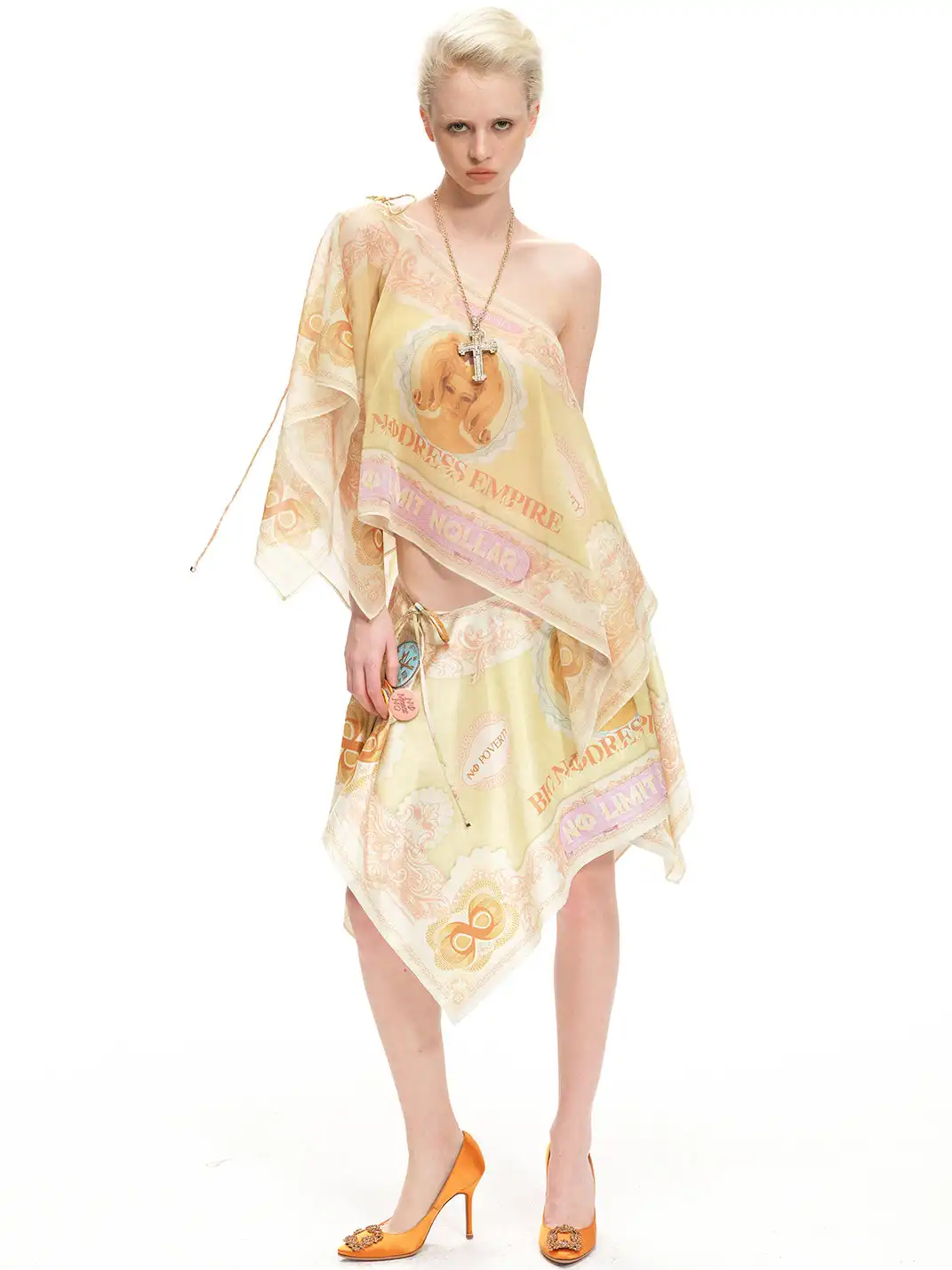 nodress | Banknote Print Satin Skirt