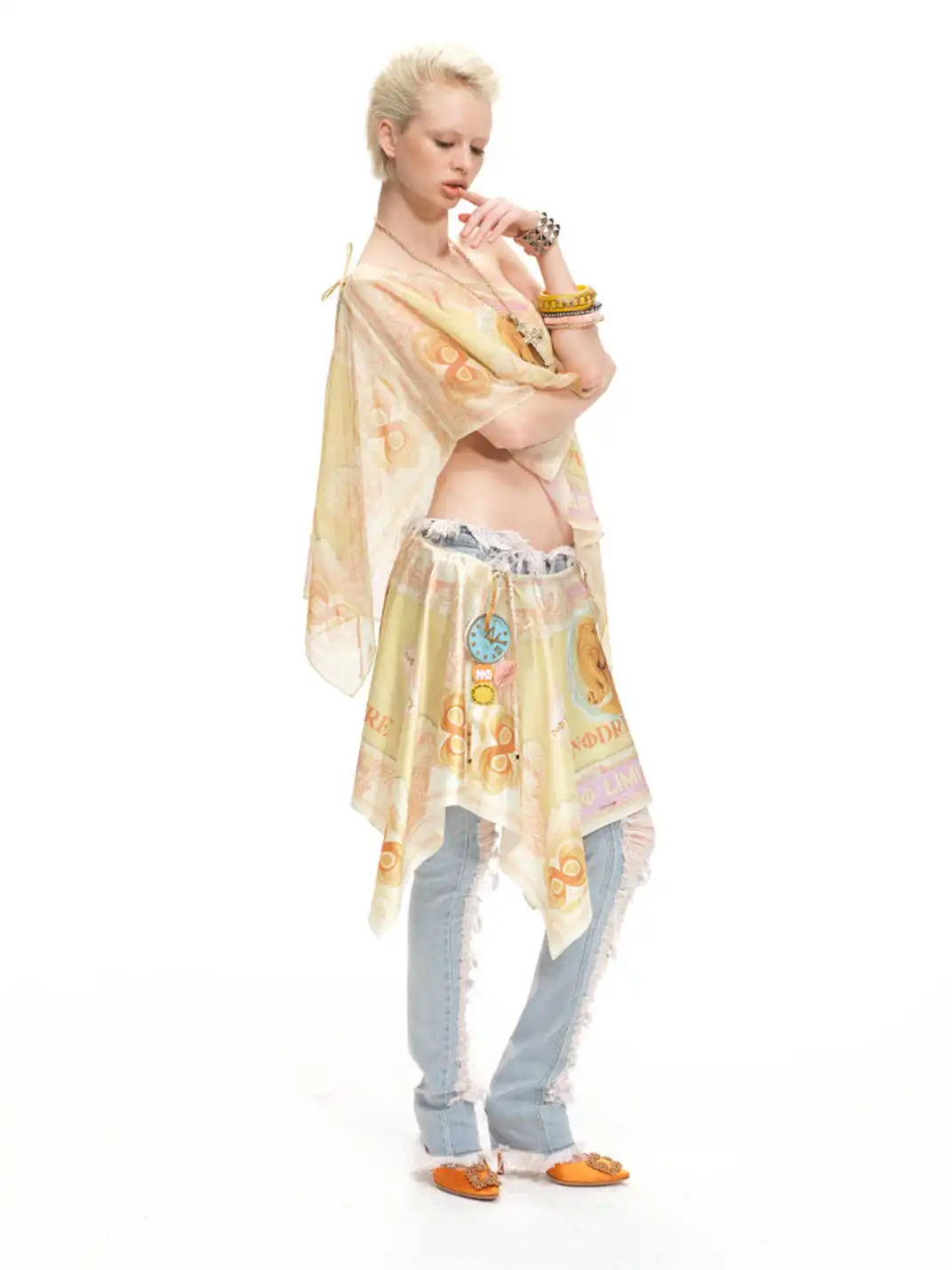 nodress | Banknote Print Satin Skirt