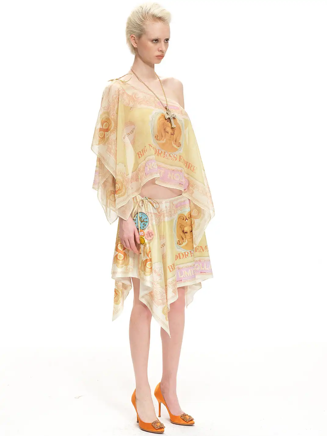 nodress | Banknote Print Satin Skirt